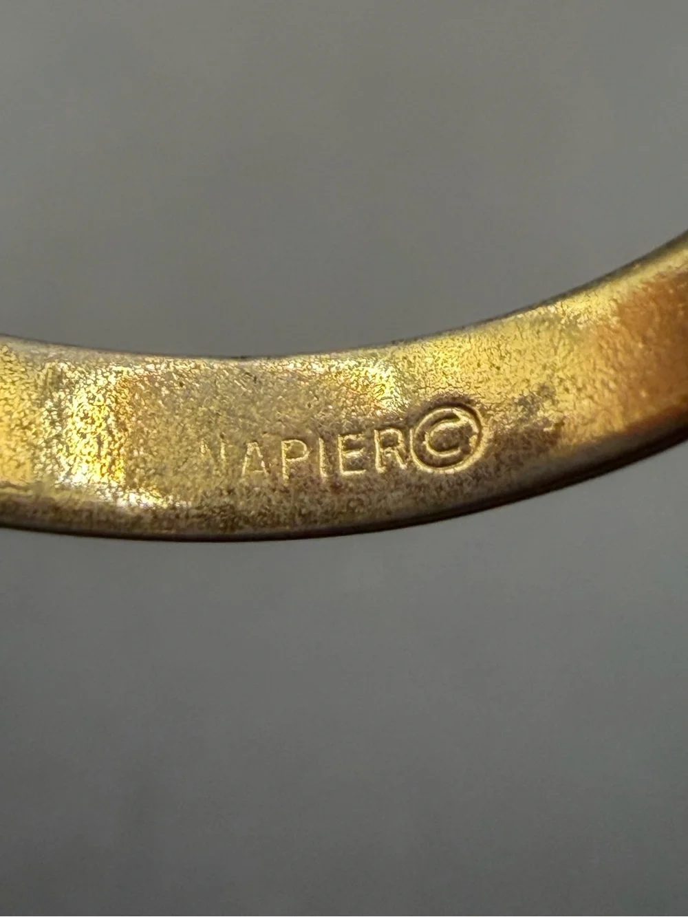 Vintage Napier MCM Brutalist Gold Tone Abstract Cocktail Ring Adjustable Sz 6